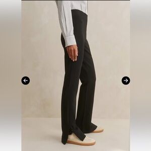 ME+EM Black Slim Flare Pointe Trousers